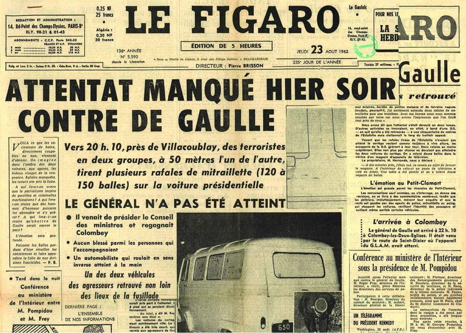 Attentat au Petit-Clamart contre le président français Charles de Gaulle