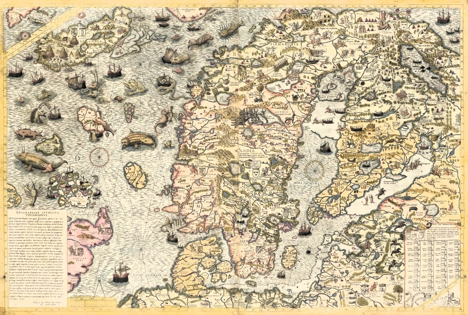 La Carta Marina la légendaire carte des mers et des monstres marins du 16e siècle